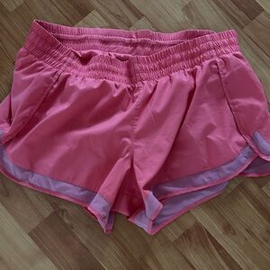 Athleta Pink Athletic Shorts with Contrast Hem
